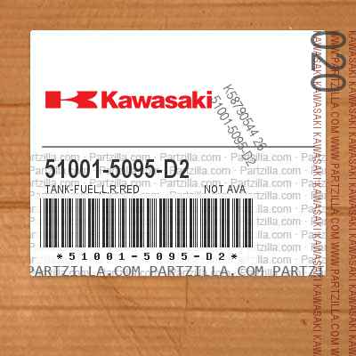 Kawasaki 51001-5095-D2 - TANK-FUEL,L.R.RED | Partzilla.com