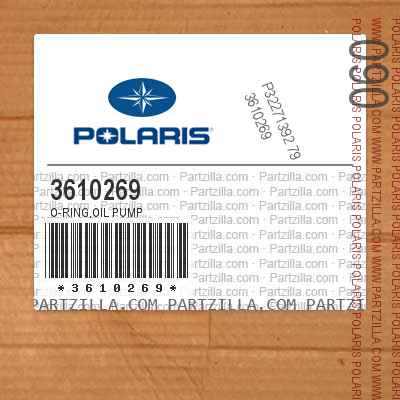 Polaris 3610269 O-Ring Oil Pump RZR Ranger General 1000 4 RS1 S S4 XP