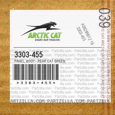 3303-455 Panel, Body - Rear Cat Green