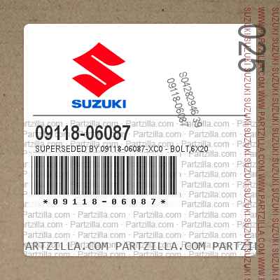 Suzuki 09118-06087 - Superseded by 09118-06087-XC0 - BOLT,6X20 