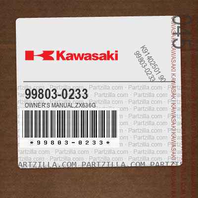 Kawasaki 99803-0233 - OWNER'S MANUAL,ZX636G | Partzilla.com