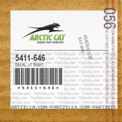5411-646 Decal, XT Right