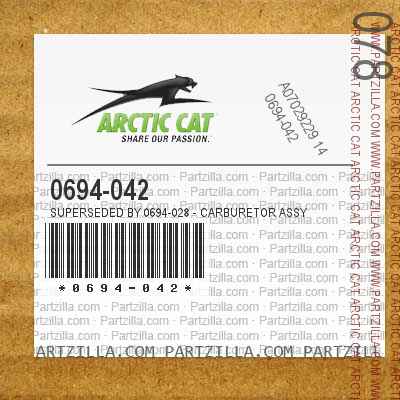 Arctic Cat 0694-028 CARBURETOR ASSY