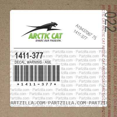 1411-377 Decal, Warning - Age