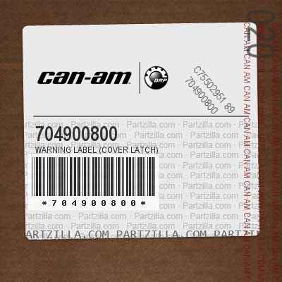 704900800 Warning Label (cover Latch)
