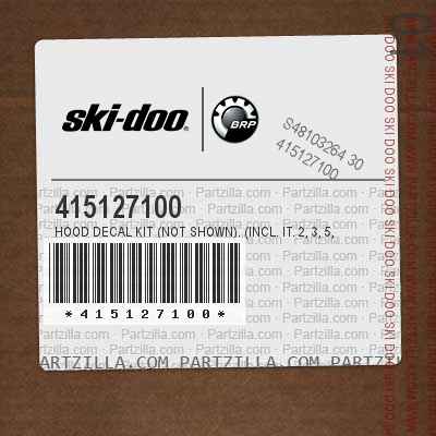 415127100 Hood Decal Kit (Not Shown). (Incl. It. 2, 3, 5, 7, 8, 10, 12, 13, 16) Formula III 600 LT.