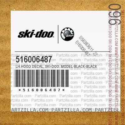 516006487 LH Hood Decal, Ski-Doo. Model-Black-Black