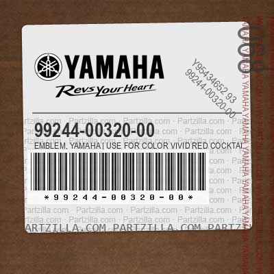 99244-00320-00 EMBLEM, YAMAHA | Use for Color VIVID RED COCKTAIL 1 ( VRC1 / 0121 )