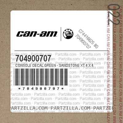 704900707 Console decal GREEN - SANDSTONE XT 4 x 4