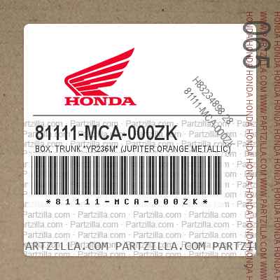81111-MCA-000ZK BOX, TRUNK *YR236M* (JUPITER ORANGE METALLIC)