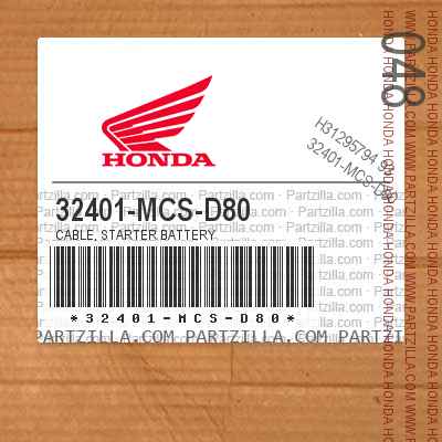 32401-MCS-D80 CABLE, STARTER BATTERY