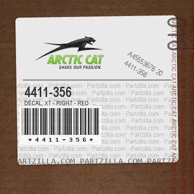 4411-356 Decal, XT - Right - Red
