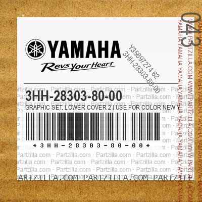 3HH-28303-80-00 GRAPHIC SET, LOWER COVER 2 | Use for Color NEW YAMAHA BLACK ( NYB / 006G )