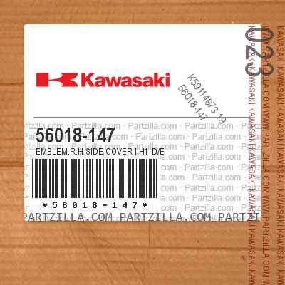 Kawasaki 56018-147 - EMBLEM,R.H SIDE COVER | H1-D/E | Partzilla.com