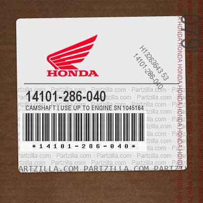 14101-286-040 CAMSHAFT | Use up to Engine SN 1045164