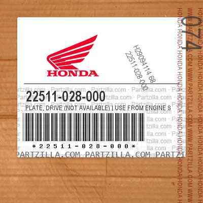 22511-028-000 PLATE, DRIVE  | Use from Engine SN 106956 to 275000