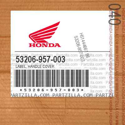 53206-957-003 LABEL, HANDLE COVER