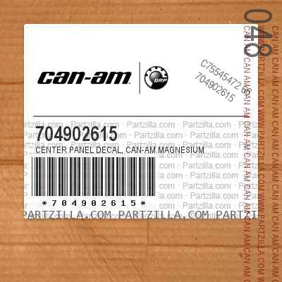 704902615 Center Panel Decal, Can-Am Magnesium