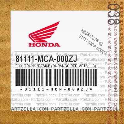 81111-MCA-000ZJ BOX, TRUNK *R274M* (DURANGO RED METALLIC)
