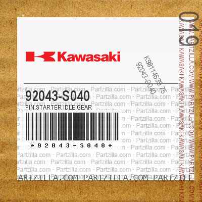 Kawasaki 92043-S040 - PIN,STARTER IDLE GEAR | Partzilla.com