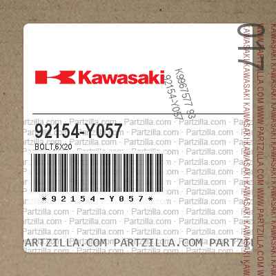 Kawasaki 92154-Y057 - BOLT,6X20 | Partzilla.com