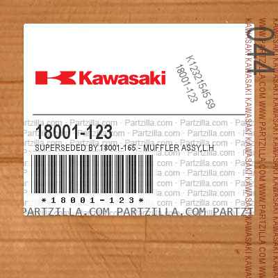 Kawasaki 18001-123 - Superseded by 18001-165 - MUFFLER ASSY,L.H