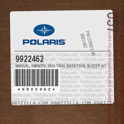 9922462 Manual, Owners, 2010 Trail Boss/Trail Blazer Intl