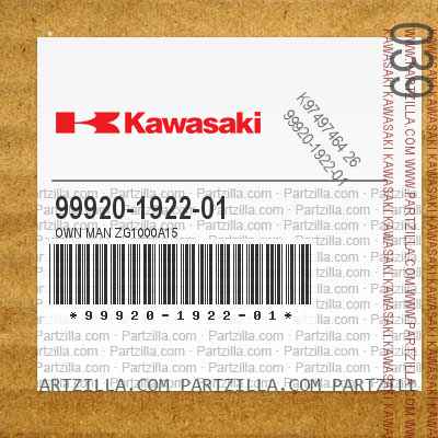 Kawasaki OEM 99920-1922-01 Owner’s Manual ZG1000-A15 2000 