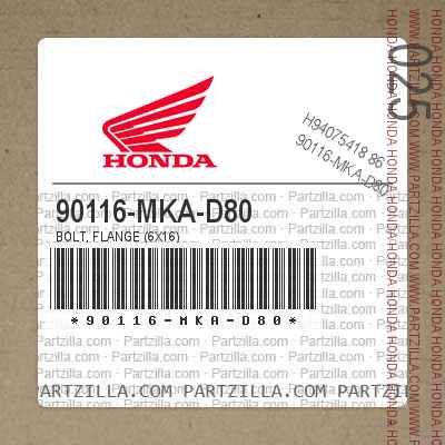 90116-MKA-D80 BOLT, FLANGE (6X16)