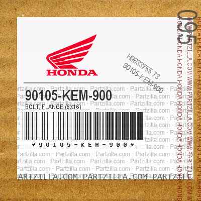 90105-KEM-900 BOLT, FLANGE (6X16)