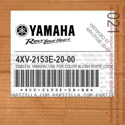 4XV-2153E-20-00 EMBLEM, YAMAHA | Use for Color BLUISH WHITE COCKTAIL 1 ( BWC1 / 0390 )
