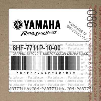 8HF-7711P-10-00 GRAPHIC, SHROUD 4 | Use for Color YAMAHA BLACK ( YB / 0033 )