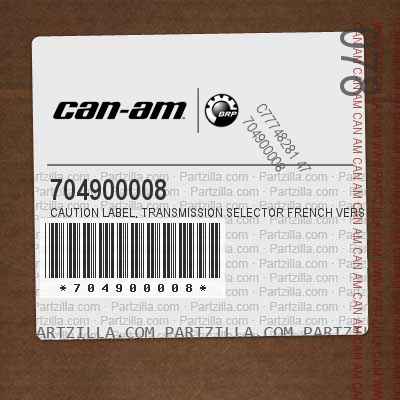 704900008 Caution Label, Transmission Selector French Version
