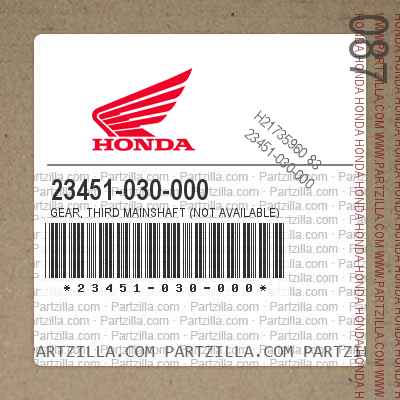 Honda 23451-030-000 - GEAR, THIRD MAINSHAFT | Partzilla.com