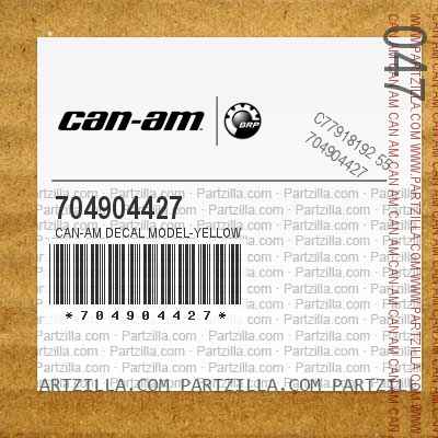 704904427 CAN-AM Decal Model-Yellow