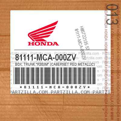 81111-MCA-000ZV BOX, TRUNK *R303M* (CABERNET RED METALLIC)