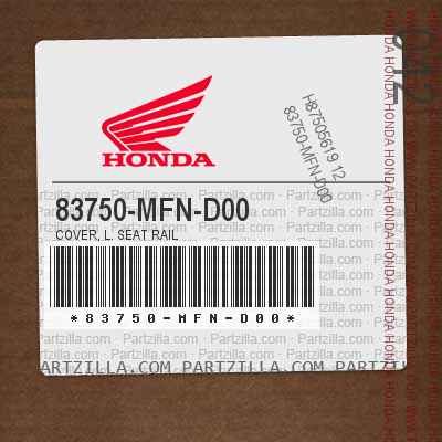 83750-MFN-D00 SEAT RAIL COVER