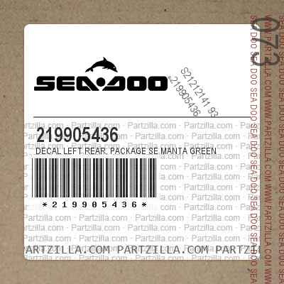 219905436 DECAL LEFT REAR. Package SE Manta Green