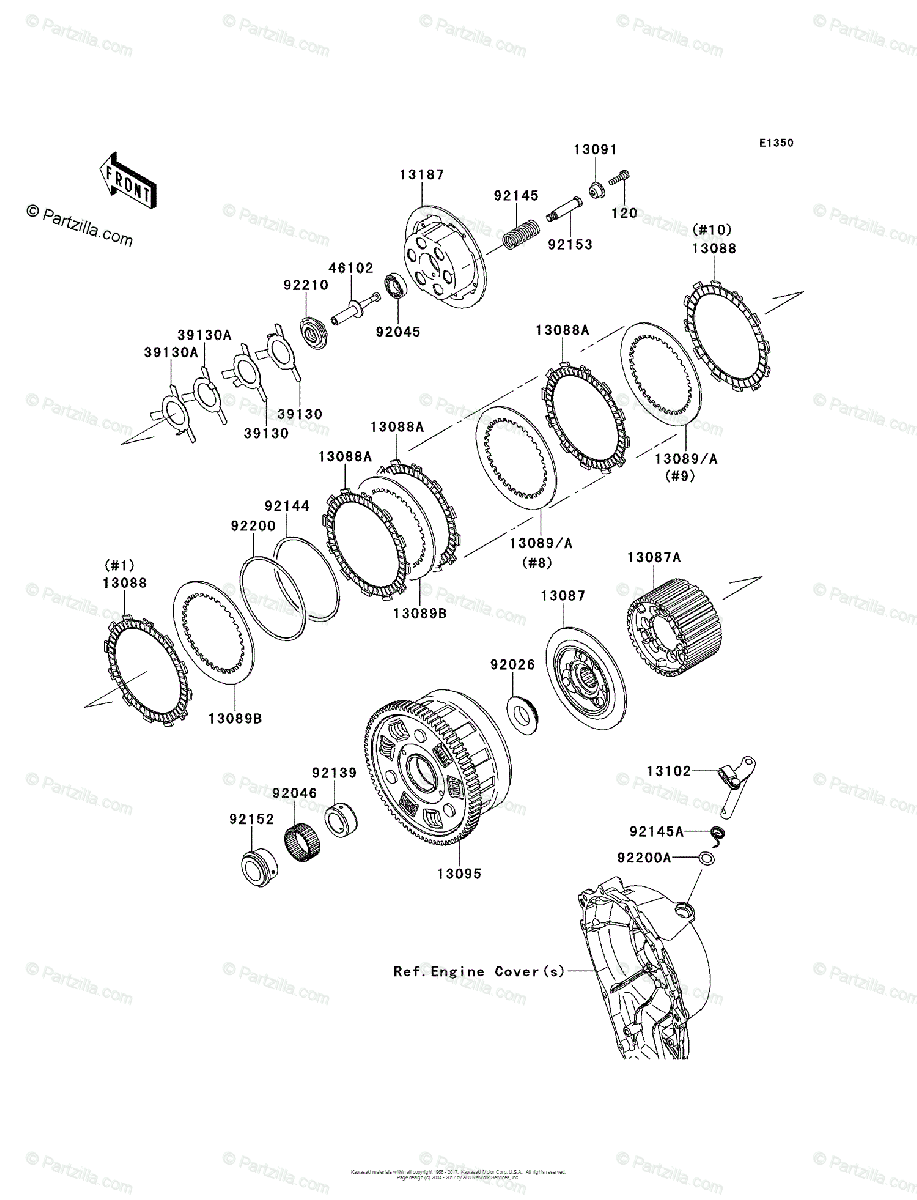 Kawasaki Motorcycle 2014 OEM Parts Diagram for CLUTCH | Partzilla.com