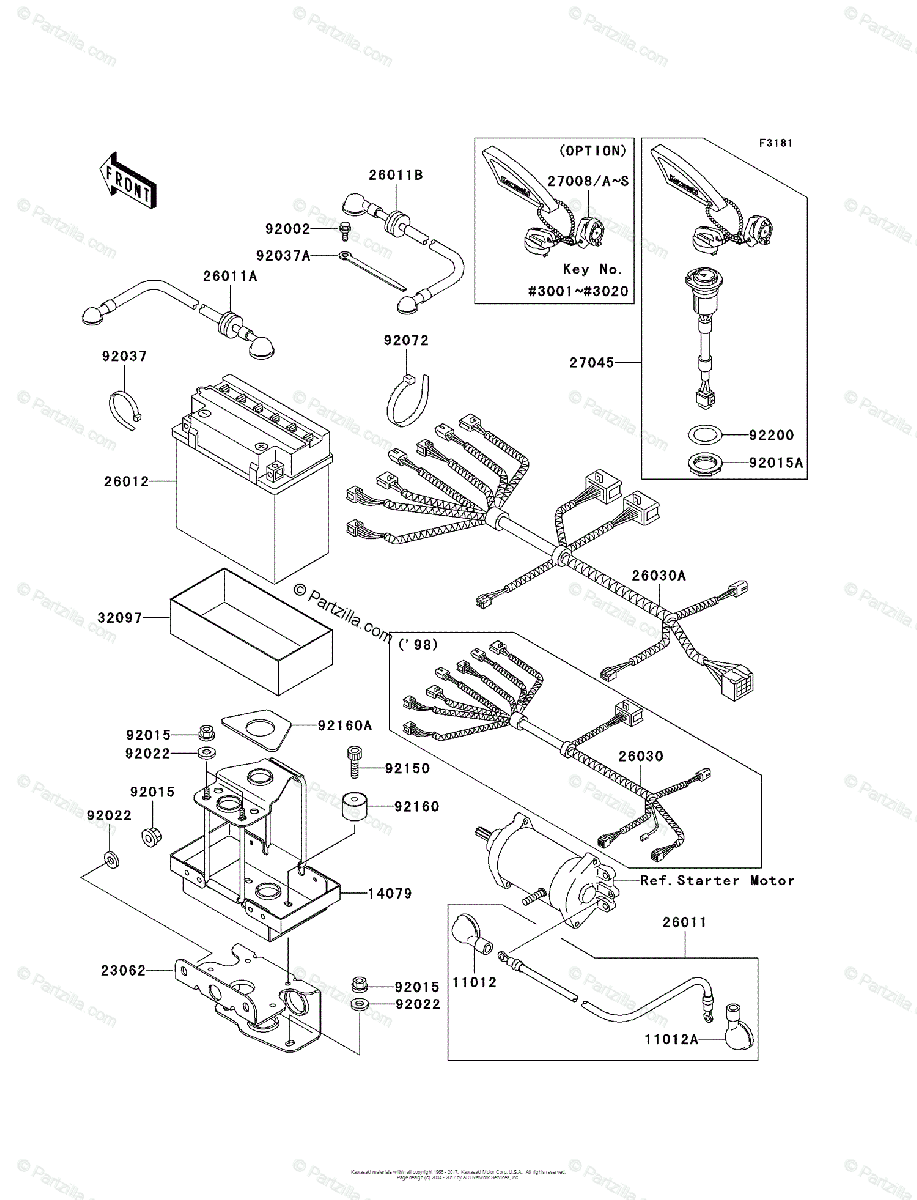 Kawasaki Jet Ski 1998 OEM Parts Diagram for Electrical Equipment