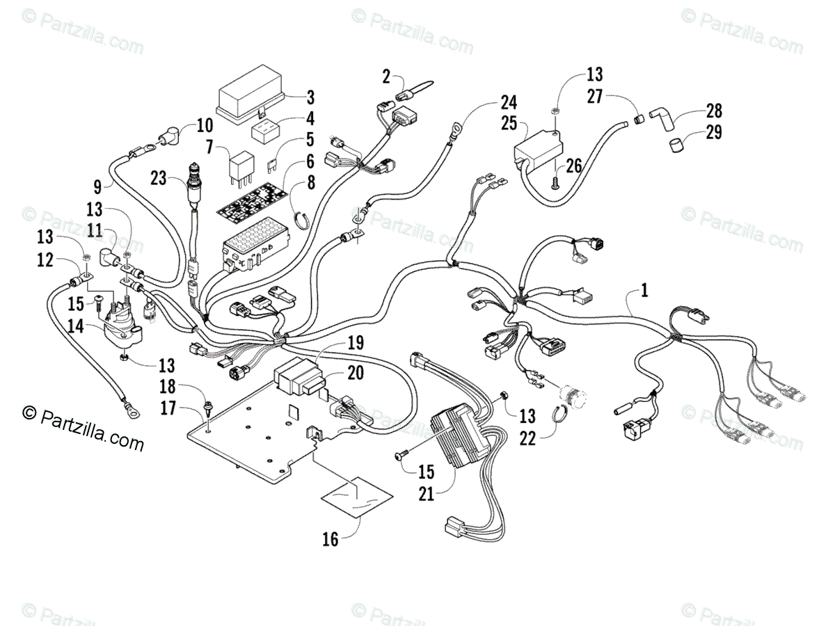 Arctic Cat ATV 2007 OEM Parts Diagram for Wiring Harness Assembly