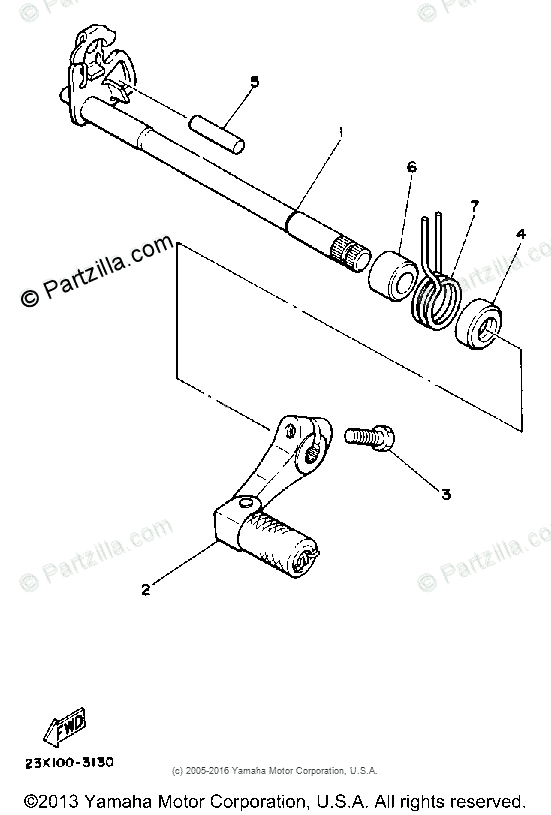 Yamaha Motorcycle 1984 OEM Parts Diagram for Shift Shaft | Partzilla.com