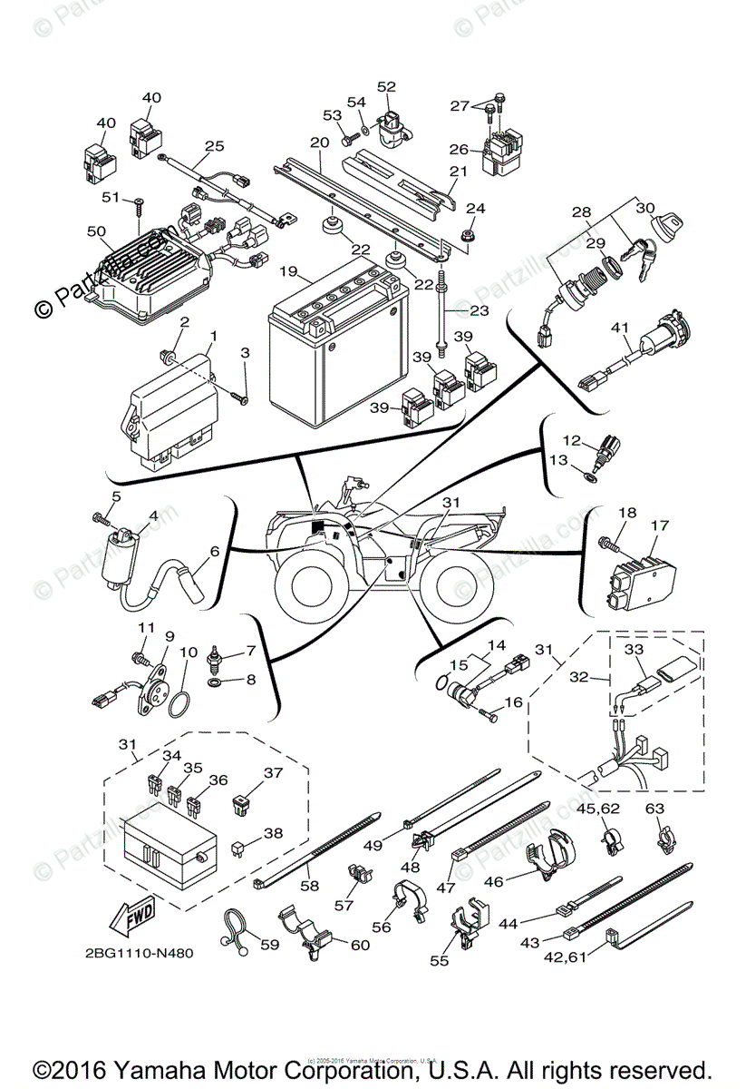 Yamaha Atv 2014 Oem Parts Diagram For