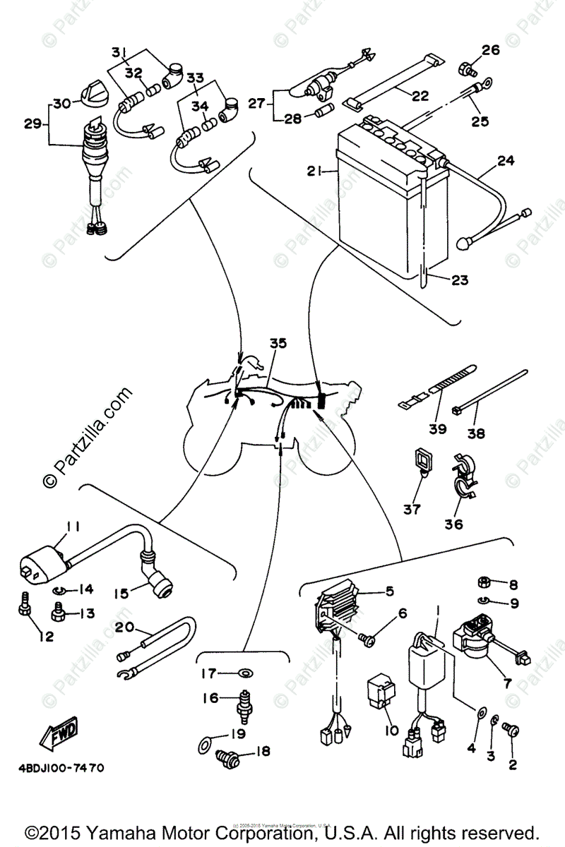 Yamaha Atv 1997 Oem Parts Diagram For