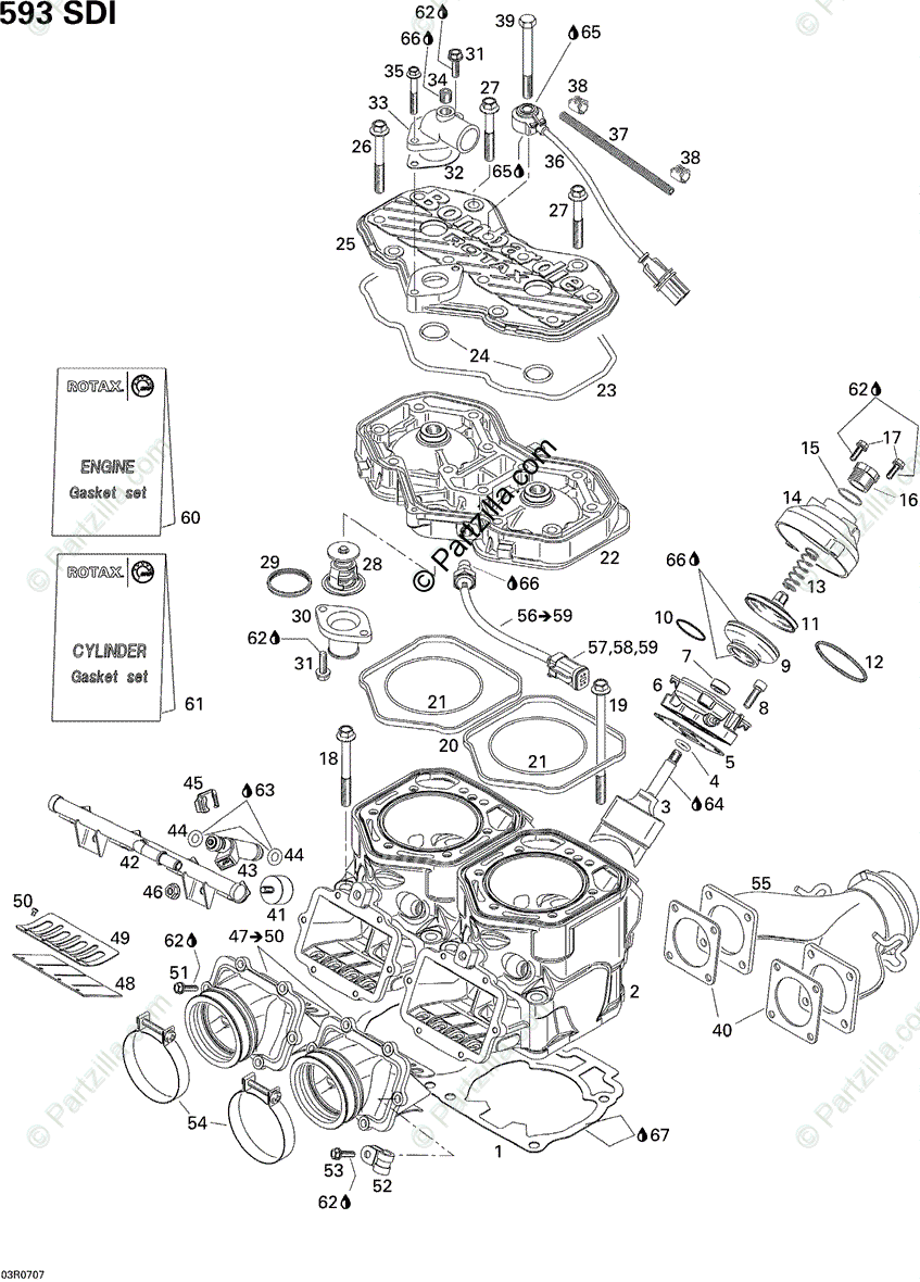 Ski-Doo 2007 MX Z RENEGADE 600 HO SDI OEM Parts Diagram for 