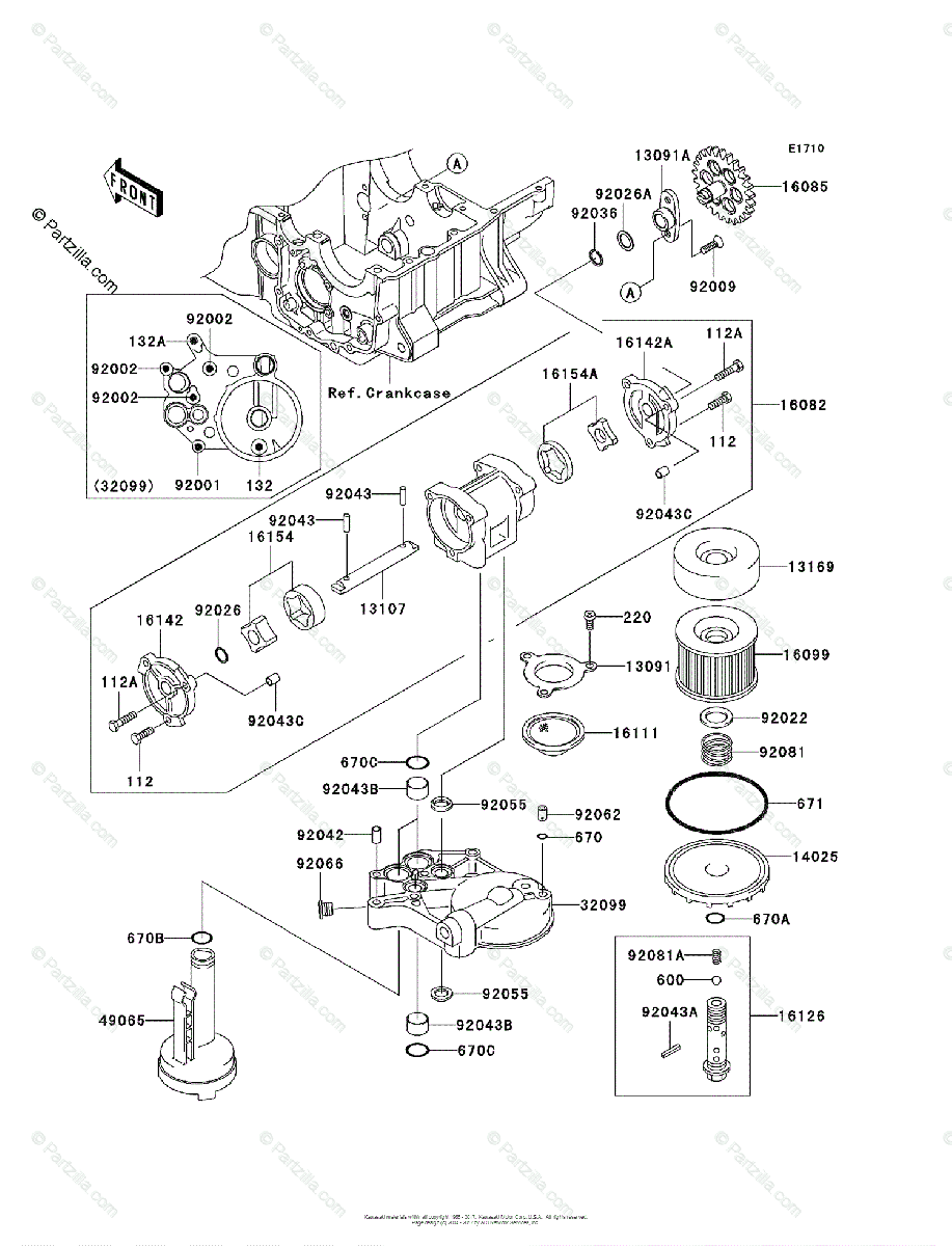 Kawasaki Motorcycle 2002 OEM Parts Diagram for Oil Pump - Oil 