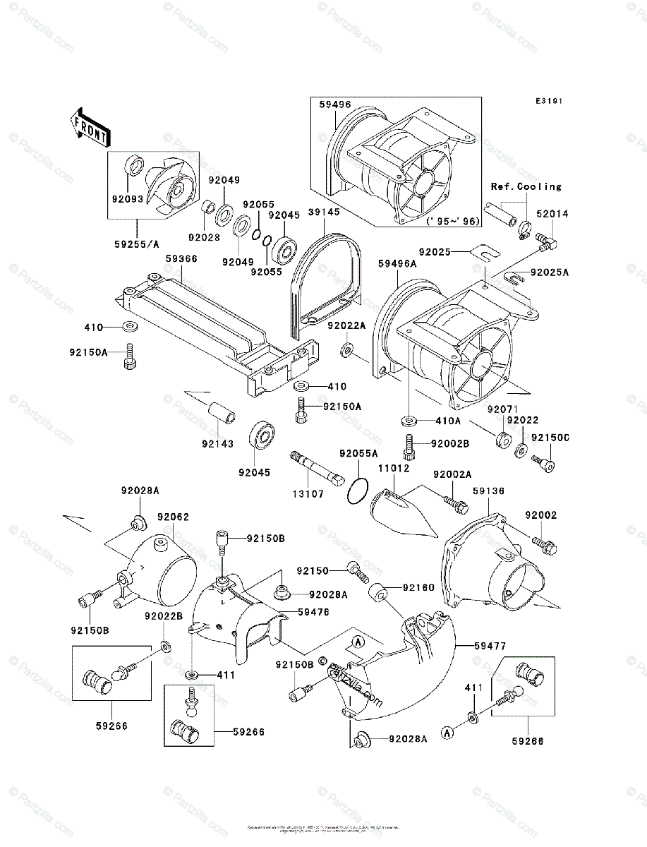 Kawasaki Jet Ski 1995 OEM Parts Diagram for Jet Pump | Partzilla.com