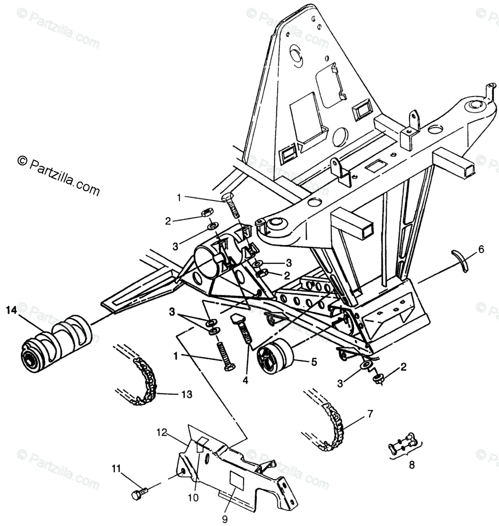 Polaris ATV 1996 OEM Parts Diagram for Front Drive Magnum 4X4 