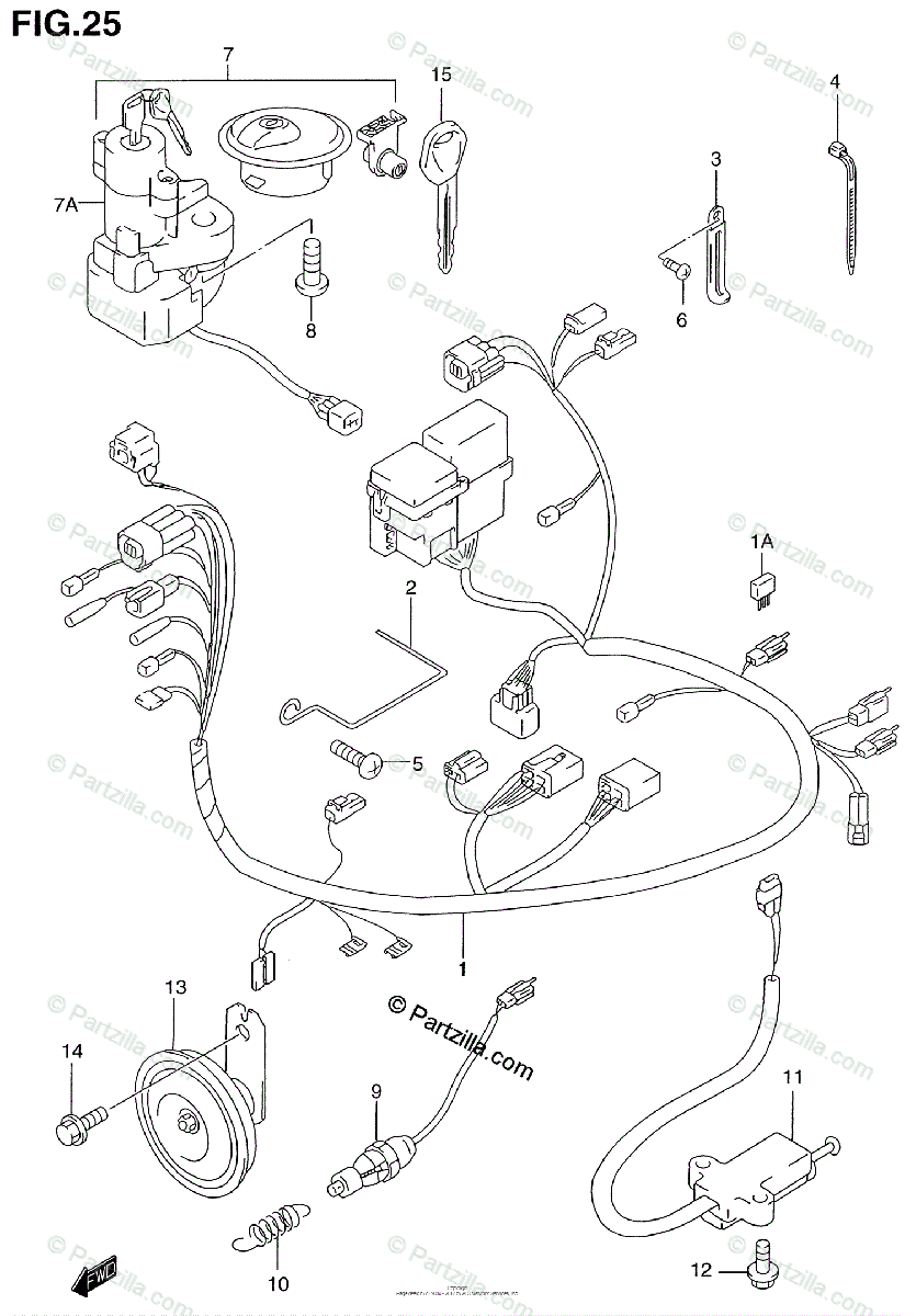 Suzuki Motorcycle 2001 OEM Parts Diagram for WIRING HARNESS 