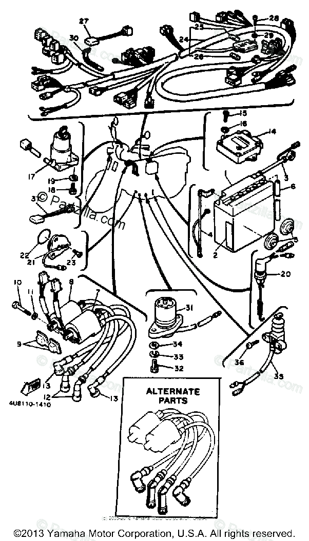 Yamaha Motorcycle 1983 OEM Parts Diagram for Electrical - 1 | Partzilla.com